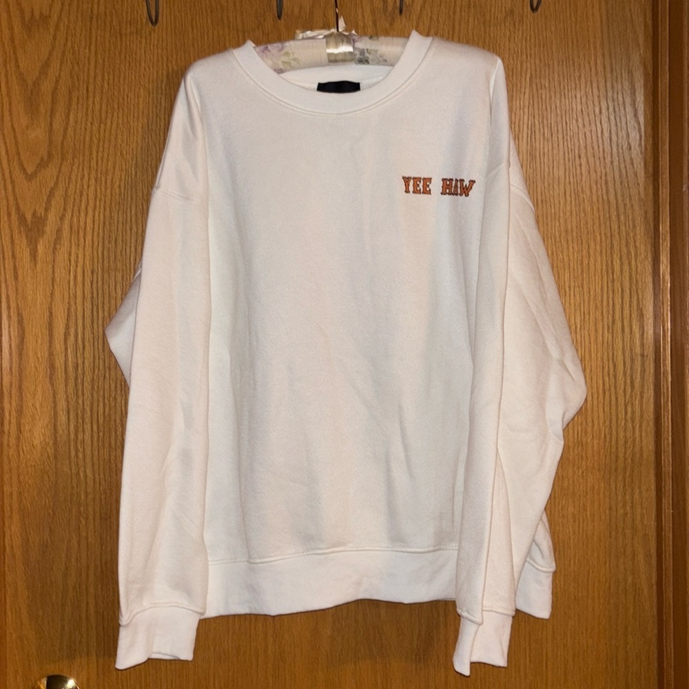 Kittenish “Rodeo Girl” White Pullover- Size XXL